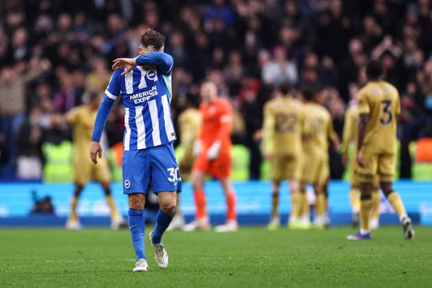 Brighton & Hove Albion v Crystal Palace 08 February 2026, Brighton - Premier League Football - Brighton & Hove Albion v Crystal Palace - Pascal Gross of Brighton & Hove Albion reacts - Photo: Jacques Feeney Offside. Brighton UK Copyright: xJacquesxFeeneyx xOffsidexOffside