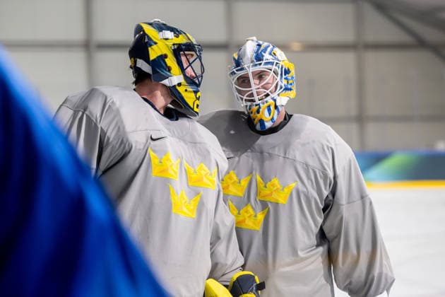 260208 Goalkeepers Jacob Markstrom and Jesper Wallstedt of Sweden at an Ice hockey, Eishockey practice session during day 2 of the 2026 Winter Olympics on February 8, 2026 in Milan. Photo: Carl Sandin BILDBYRAN kod CS CS0858 ishockey ice hockey Olympic Games, Olympische Spiele, Olympia, OS olympics winter olympics os ol olympiska spel vinter-os olympiske leker milano cortina 2026 milan cortina 2026 milano cortina 2026 olympic games milano cortina 2026 winter olympic games milano cortina-os milano cortina-ol vinter-ol 2 bbeng sverige *** 260208 Goalkeepers Jacob Markstrom and Jesper Wallstedt of Sweden at an ice hockey practice session during day 2 of the 2026 Winter Olympics on February 8, 2026 in Milan Photo Carl Sandin BILDBYRAN kod CS CS0858 ishockey ice hockey olympic games olympics winter olympics os ol olympiska spel vinter os olympiske leker milano cortina 2026 milan cortina 2026 milano cortina 2026 olympic games milano cortina 2026 winter olympic games milano cortina os milano cortina ol vinter ol 2 bbeng sverige  Copyright: CARLxSANDIN BB260208CS087