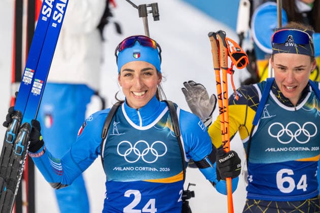 260208 Lisa Vittozzi of Italy celebrates while Hanna Öberg of Sweden congratulates her after competing in biathlon mixed relay during day 2 of the 2026 Winter Olympics on February 8, 2026 in Anterselva. Photo: Mathias Bergeld BILDBYRAN kod MB MB1316 skidskytte biathlon skiskyting Olympic Games, Olympische Spiele, Olympia, OS olympics winter olympics os ol olympiska spel vinter-os olympiske leker milano cortina 2026 milan cortina 2026 milano cortina 2026 olympic games milano cortina 2026 winter olympic games milano cortina-os milano cortina-ol vinter-ol 2 bbeng mixed relay stafett mixedstafett italien sweden sverige jubel *** 260208 Lisa Vittozzi of Italy celebrates while Hanna Öberg of Sweden congratulates her after competing in biathlon mixed relay during day 2 of the 2026 Winter Olympics on February 8, 2026 in Anterselva Photo Mathias Bergeld BILDBYRAN code MB MB1316 biathlon biathlon biathlon olympic games olympics olympics winter olympics os ol olympiska spel vinter os olympiske leker milano cortina 2026 milan cortina 2026 milano cortina 2026 olympic games milano cortina 2026 winter olympic games milano cortina os milano cortina ol vinter ol 2 bbeng mixed relay relay mixedstafett italien sweden sverige jubel  Copyright: MATHIASxBERGELD BB260208MB095