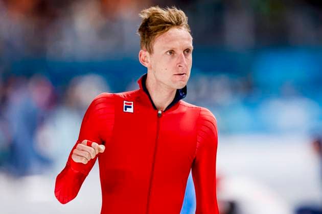 Sander Eitrem of Norway celebrates after Men 5000m, Milano Cortina 2026 Winter Olympics: Day 2, Speed skating, Eisschnelllauf - Milano Cortina 2026 Winter Olympics: Day 2, Milano Speed Skating Stadium, February 8, 2026, Milan, Italy.