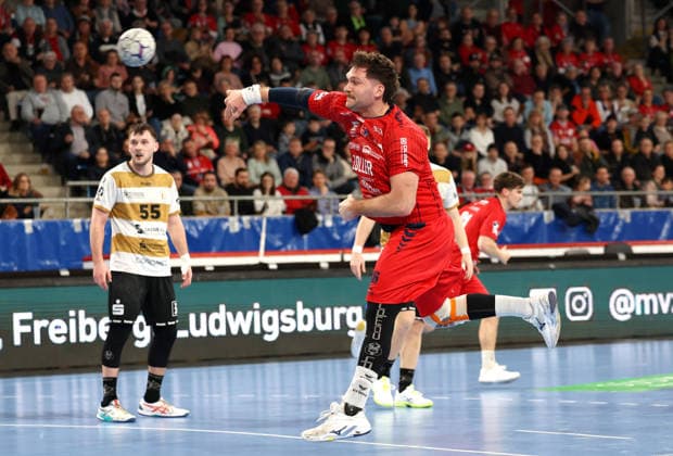 08.02.2026, Deutschland, Bietigheim Handball SG BBM Bietigheim vs. HC Elbflorenz 2006, Jonathan Fischer (BBM)