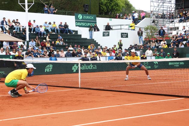COPA DAVIS DOBLES ECUADOR VS AUSTRALIA Quito, domingo 8 de febrero del 2026 Copa Davis, primera ronda de clasificacion entre Ecuador vs. Australia, en el Quito Tenis Golf Club. Dobles Diego Hidalgo y Gonzalo Escobar (ECU) VS. Jordan Thompson y Rinky Hijikata (AUS ) Fotos : API Rolando Enriquez Quito Pichincha Ecuador Copyright: xROLANDOxENRIQUEZx