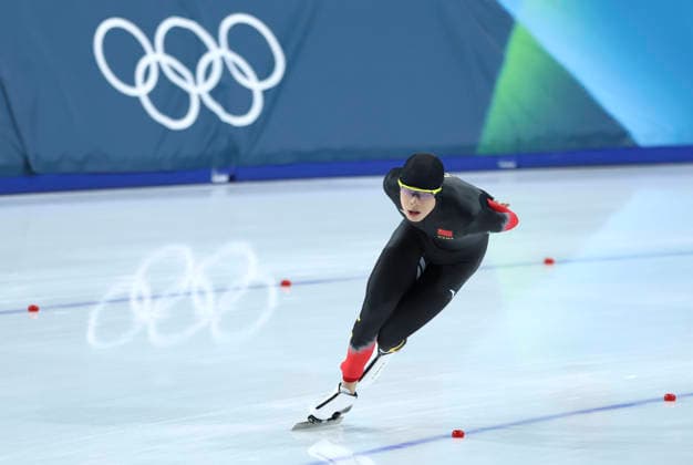 (260208) -- MILAN, Feb. 8, 2026 -- Liu Hanbin of China competes during the Speed skating, Eisschnelllauf men s 5000m match at the Milan-Cortina 2026 Olympic Winter games, Winterspiele,Spiele, Summer games in Milan, Italy, Feb. 8, 2026. ) (MICO2026)ITALY-MILAN-OLYMPIC WINTER GAMES-SPEED SKATING-MEN S 5000M LixJing 