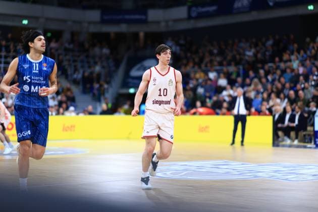 RECORD DATE NOT STATED Szene mit Erol Ersek (11; MLP Academics Heidelberg) und Justinian Jessup (10; FC Bayern Basketball) auf dem Spielfeld easyCredit BBL: MLP Academics Heidelberg – FC Bayern München Basketball - 08.02.2026 Copyright: xMichaelxGelhardtx