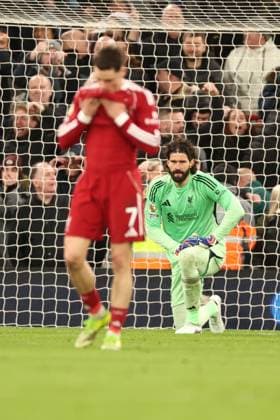 Alisson Becker of Liverpool reacts Liverpool v Manchester City, Premier League, Football, Anfield, Liverpool, UK - 08 Feb 2026Liverpool Anfield United Kingdom EDITORIAL USE ONLY No use with unauthorised audio, video, data, fixture lists, club league logos or live services. Online in-match use limited to 120 images, no video emulation. No use in betting, games or single club league player publications. Copyright: xRyanxBrowne Shutterstockx 16524446cs