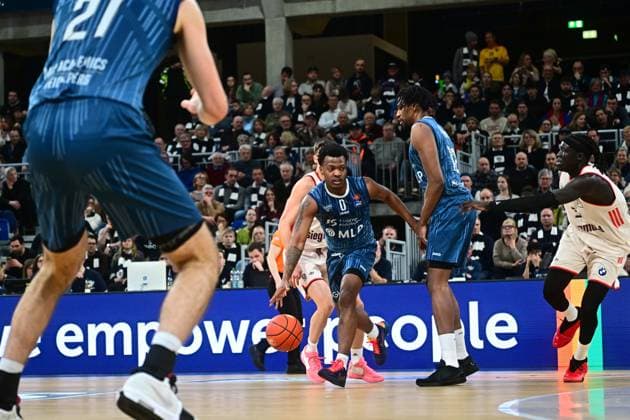 RECORD DATE NOT STATED Spielaktion mit DJ Horne (0; MLP Academics Heidelberg) auf dem Spielfeld easyCredit BBL: MLP Academics Heidelberg – FC Bayern München Basketball - 08.02.2026 Copyright: xMichaelxGelhardtx