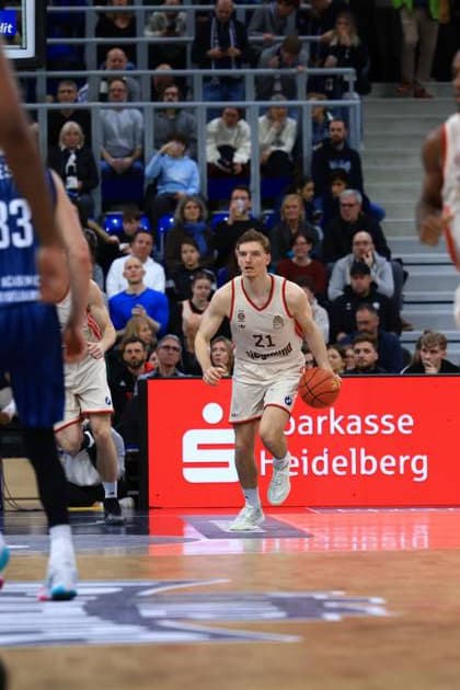 RECORD DATE NOT STATED Spielaktion mit Justus Hollatz (21; FC Bayern Basketball) auf dem Spielfeld easyCredit BBL: MLP Academics Heidelberg – FC Bayern München Basketball - 08.02.2026 Copyright: xMichaelxGelhardtx