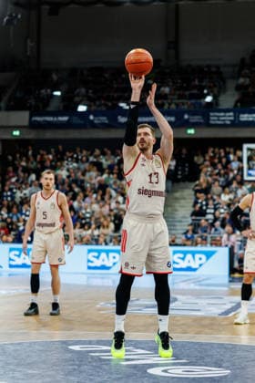 easycredit BBL, MLP Academics Heidelberg - FC Bayern München Basketball, 08.02.2026 Andreas Obst (FC Bayern München Basketball, 13) beim Freiwurf Spiel der easycredit BBL MLP Academics Heidelberg - FC Bayern München Basketball; am 19. Spieltag der Saison 25 26 im SNP Dome in Heidelberg am 08.02.2026 Copyright: xBEAUTIFULxSPORTS Hahnex