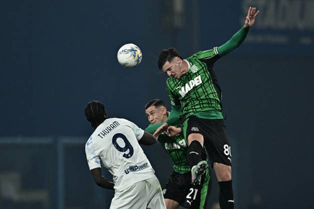 Mp Reggio Emilia 08 02 2026 - campionato di calcio Serie A Sassuolo-Inter foto Matteo Papini Image nella foto: Marcus Thuram-Tark Muharemovic 