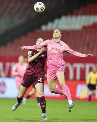 08.02.2026 - Fussball - Saison 2025 2026 - 1. Frauen - Fussball - Bundesliga - 17. Spieltag: 1. FC Nürnberg FCN ( Club ) - TSG 1899 Hoffenheim - Sportfoto Zink DaMa - xdaxmax - Beatrix Fördös Foerdoes (27, 1. FC Nürnberg FCN ) Selina Cerci (29, TSG Hoffenheim )