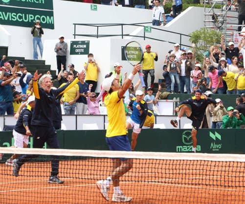 COPA DAVIS DOBLES ECUADOR VS AUSTRALIA Quito, domingo 8 de febrero del 2026 Copa Davis, primera ronda de clasificacion entre Ecuador vs. Australia, en el Quito Tenis Golf Club. Dobles Diego Hidalgo y Gonzalo Escobar (ECU) VS. Jordan Thompson y Rinky Hijikata (AUS ) Fotos : API Rolando Enriquez Quito Pichincha Ecuador Copyright: xROLANDOxENRIQUEZx