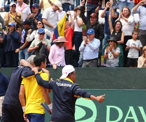 COPA DAVIS DOBLES ECUADOR VS AUSTRALIA Quito, domingo 8 de febrero del 2026 Copa Davis, primera ronda de clasificacion entre Ecuador vs. Australia, en el Quito Tenis Golf Club. Dobles Diego Hidalgo y Gonzalo Escobar (ECU) VS. Jordan Thompson y Rinky Hijikata (AUS ) Fotos : API Rolando Enriquez Quito Pichincha Ecuador Copyright: xROLANDOxENRIQUEZx