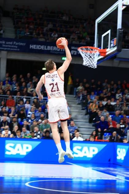 RECORD DATE NOT STATED Spielaktion mit Justus Hollatz (21; FC Bayern Basketball) am Korb easyCredit BBL: MLP Academics Heidelberg – FC Bayern München Basketball - 08.02.2026 Copyright: xMichaelxGelhardtx