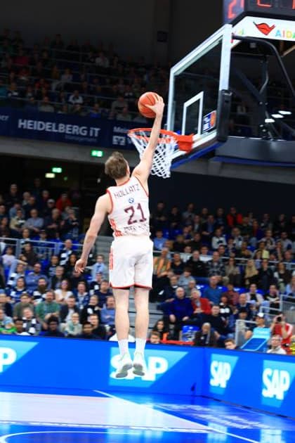 RECORD DATE NOT STATED Spielaktion mit Justus Hollatz (21; FC Bayern Basketball) am Korb im SNP-Dome easyCredit BBL: MLP Academics Heidelberg – FC Bayern München Basketball - 08.02.2026 Copyright: xMichaelxGelhardtx