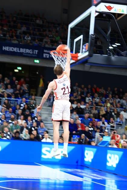 RECORD DATE NOT STATED Spielaktion mit Justus Hollatz (21; FC Bayern Basketball) beim Dunk am Korb easyCredit BBL: MLP Academics Heidelberg – FC Bayern München Basketball - 08.02.2026 Copyright: xMichaelxGelhardtx