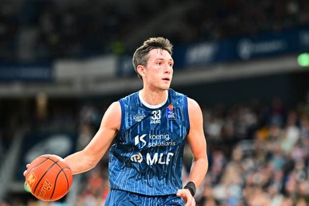 RECORD DATE NOT STATED Spielaktion mit Ryan Mikesell (33; MLP Academics Heidelberg) easyCredit BBL: MLP Academics Heidelberg – FC Bayern München Basketball - 08.02.2026 Copyright: xMichaelxGelhardtx