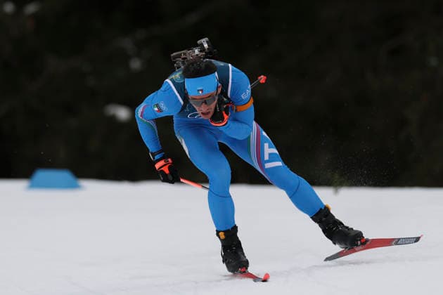 (260208) -- ANTERSELVA, Feb. 8, 2026 -- Tommaso Giacomel of Italy competes during the biathlon mixed relay 4 x 6km (M+W) at the Milan-Cortina 2026 Olympic Winter games, Winterspiele,Spiele, Summer games in Anterselva, Italy, Feb. 8, 2026. ) (MICO2026)ITALY-ANTERSELVA-OLYMPIC WINTER GAMES-BIATHLON-MIXED RELAY 4 x 6KM (M+W) ZhangxTao 