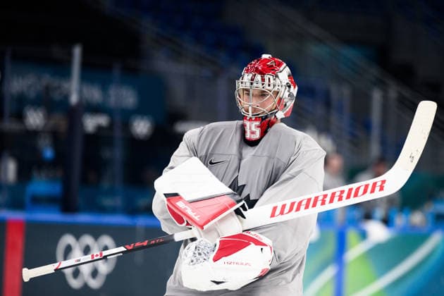 260208 Goaltender Darcy Kuemper of Canada at an Ice hockey, Eishockey practice session during day 2 of the 2026 Winter Olympics on February 8, 2026 in Milan. Photo: Carl Sandin BILDBYRAN kod CS CS0860 ishockey ice hockey Olympic Games, Olympische Spiele, Olympia, OS olympics winter olympics os ol olympiska spel vinter-os olympiske leker milano cortina 2026 milan cortina 2026 milano cortina 2026 olympic games milano cortina 2026 winter olympic games milano cortina-os milano cortina-ol vinter-ol 2 bbeng *** 260208 Goaltender Darcy Kuemper of Canada at an ice hockey practice session during day 2 of the 2026 Winter Olympics on February 8, 2026 in Milan Photo Carl Sandin BILDBYRAN code CS CS0860 ice hockey olympic games olympics winter olympics os ol olympiska spel vinter os olympiske leker milano cortina 2026 milan cortina 2026 milano cortina 2026 olympic games milano cortina 2026 winter olympic games milano cortina os milano cortina ol vinter ol 2 bbeng  Copyright: CARLxSANDIN BB260208CS172