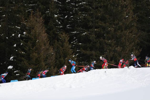 (260208) -- ANTERSELVA, Feb. 8, 2026 -- Athletes compete during the biathlon mixed relay 4 x 6km (M+W) at the Milan-Cortina 2026 Olympic Winter games, Winterspiele,Spiele, Summer games in Anterselva, Italy, Feb. 8, 2026. ) (MICO2026)ITALY-ANTERSELVA-OLYMPIC WINTER GAMES-BIATHLON-MIXED RELAY 4 x 6KM (M+W) ZhangxTao 