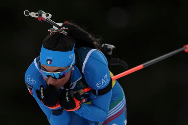 (260208) -- ANTERSELVA, Feb. 8, 2026 -- Dorothea Wierer of Italy competes during the biathlon mixed relay 4 x 6km (M+W) at the Milan-Cortina 2026 Olympic Winter games, Winterspiele,Spiele, Summer games in Anterselva, Italy, Feb. 8, 2026. ) (MICO2026)ITALY-ANTERSELVA-OLYMPIC WINTER GAMES-BIATHLON-MIXED RELAY 4 x 6KM (M+W) ZhangxTao 