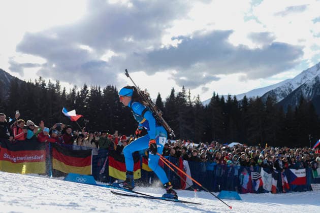 (260208) -- ANTERSELVA, Feb. 8, 2026 -- Lisa Vittozzi of Italy competes during the biathlon mixed relay 4 x 6km (M+W) at the Milan-Cortina 2026 Olympic Winter games, Winterspiele,Spiele, Summer games in Anterselva, Italy, Feb. 8, 2026. ) (MICO2026)ITALY-ANTERSELVA-OLYMPIC WINTER GAMES-BIATHLON-MIXED RELAY 4 x 6KM (M+W) ZhangxTao 