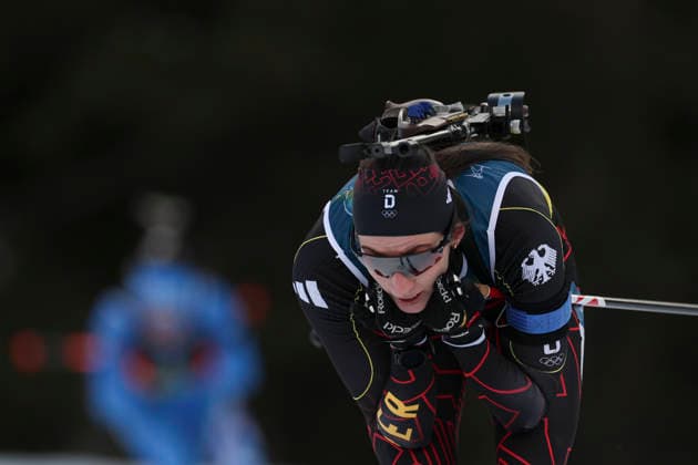 (260208) -- ANTERSELVA, Feb. 8, 2026 -- Vanessa Voigt of Germany competes during the biathlon mixed relay 4 x 6km (M+W) at the Milan-Cortina 2026 Olympic Winter games, Winterspiele,Spiele, Summer games in Anterselva, Italy, Feb. 8, 2026. ) (MICO2026)ITALY-ANTERSELVA-OLYMPIC WINTER GAMES-BIATHLON-MIXED RELAY 4 x 6KM (M+W) ZhangxTao 