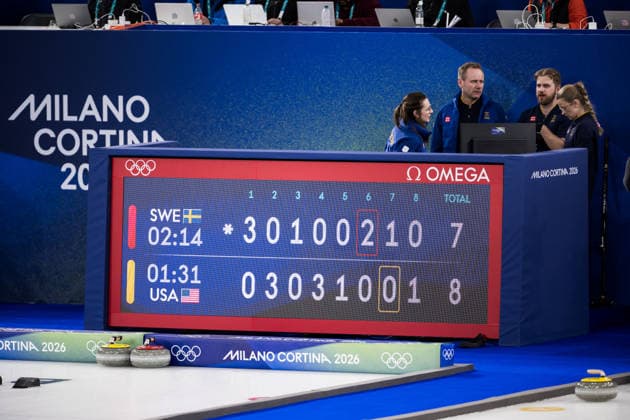 260208 Isabella and Rasmus Wrana of Sweden look dejected after competing in a round robin mixed doubles curling match between Sweden and USA during day 2 of the 2026 Winter Olympics on February 8, 2026 in Cortina. Photo: Joel Marklund BILDBYRAN kod JM JE0112 bbeng curling Olympic Games, Olympische Spiele, Olympia, OS olympics winter olympics os ol olympiska spel vinter-os olympiske leker milano cortina 2026 milan cortina 2026 milano cortina 2026 olympic games milano cortina 2026 winter olympic games milano cortina-os milano cortina-ol vinter-ol depp sverige *** 260208 Isabella and Rasmus Wrana of Sweden look dejected after competing in a round robin mixed doubles curling match between Sweden and USA during day 2 of the 2026 Winter Olympics on February 8, 2026 in Cortina Photo Joel Marklund BILDBYRAN code JM JE0112 bbeng curling olympic games olympics winter olympics os ol olympiska spel vinter os olympiske leker milano cortina 2026 milan cortina 2026 milano cortina 2026 olympic games milano cortina 2026 winter olympic games milano cortina os milano cortina ol vinter ol depp sverige  Copyright: JOELxMARKLUND BB260208JM056