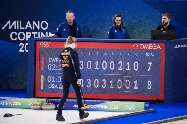 260208 Isabella and Rasmus Wrana of Sweden look dejected after competing in a round robin mixed doubles curling match between Sweden and USA during day 2 of the 2026 Winter Olympics on February 8, 2026 in Cortina. Photo: Joel Marklund BILDBYRAN kod JM JE0112 bbeng curling Olympic Games, Olympische Spiele, Olympia, OS olympics winter olympics os ol olympiska spel vinter-os olympiske leker milano cortina 2026 milan cortina 2026 milano cortina 2026 olympic games milano cortina 2026 winter olympic games milano cortina-os milano cortina-ol vinter-ol depp sverige *** 260208 Isabella and Rasmus Wrana of Sweden look dejected after competing in a round robin mixed doubles curling match between Sweden and USA during day 2 of the 2026 Winter Olympics on February 8, 2026 in Cortina Photo Joel Marklund BILDBYRAN code JM JE0112 bbeng curling olympic games olympics winter olympics os ol olympiska spel vinter os olympiske leker milano cortina 2026 milan cortina 2026 milano cortina 2026 olympic games milano cortina 2026 winter olympic games milano cortina os milano cortina ol vinter ol depp sverige  Copyright: JOELxMARKLUND BB260208JM059
