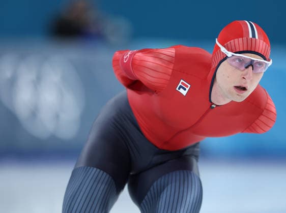 (260208) -- MILAN, Feb. 8, 2026 -- Sander Eitrem of Norway competes during the Speed skating, Eisschnelllauf men s 5000m match at the Milan-Cortina 2026 Olympic Winter games, Winterspiele,Spiele, Summer games in Milan, Italy, Feb. 8, 2026. ) (MICO2026)ITALY-MILAN-OLYMPIC WINTER GAMES-SPEED SKATING-MEN S 5000M LixJing 