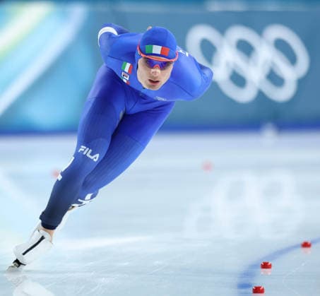 (260208) -- MILAN, Feb. 8, 2026 -- Riccardo Lorello of Italy competes during the Speed skating, Eisschnelllauf men s 5000m match at the Milan-Cortina 2026 Olympic Winter games, Winterspiele,Spiele, Summer games in Milan, Italy, Feb. 8, 2026. ) (MICO2026)ITALY-MILAN-OLYMPIC WINTER GAMES-SPEED SKATING-MEN S 5000M LixJing 
