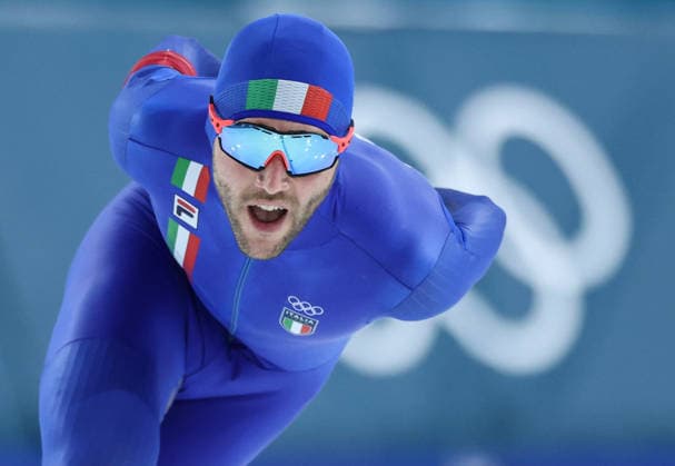 (260208) -- MILAN, Feb. 8, 2026 -- Michele Malfatti of Italy competes during the Speed skating, Eisschnelllauf men s 5000m match at the Milan-Cortina 2026 Olympic Winter games, Winterspiele,Spiele, Summer games in Milan, Italy, Feb. 8, 2026. ) (MICO2026)ITALY-MILAN-OLYMPIC WINTER GAMES-SPEED SKATING-MEN S 5000M LixJing 