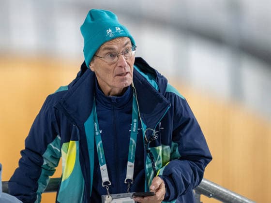 OLYMPICS - Winter Olympic Games, Olympische Spiele, Olympia, OS Milano Cortina 2026 VAL DI FIEMME,ITALY,08.FEB.26 - OLYMPICS, Ski jumping, Skispringen, Ski, nordisch - Winter Olympic Games Milano Cortina 2026, normal hill, men, training. Image shows venue photo manager Arnt Folvik (NOR).  GEPAxpictures xOliverxLerch