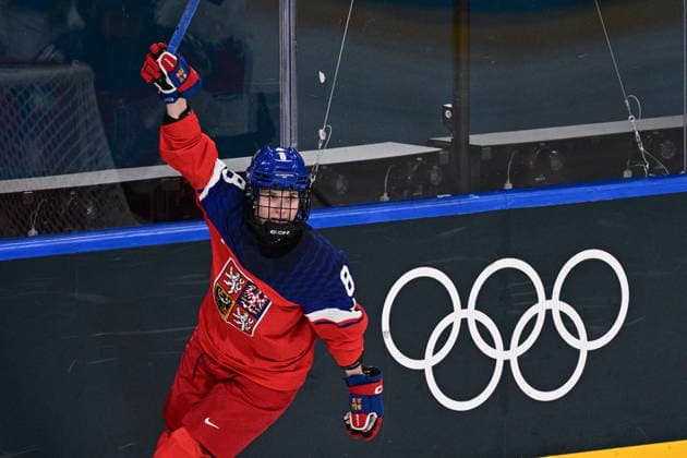 Tereza Pistekova (CZE) celebrates the first goal during women s Ice hockey, Eishockey match of Group A: Czechia vs Finland, at the Milano Cortina 2026 Winter Olympic Games, Olympische Spiele, Olympia, OS in Milan, Italy, on February 8, 2026. (CTKxPhoto MichalxKamaryt) CTKPhotoP2026020807893  CTKPhotoP2026020807893