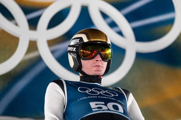 OLYMPICS - Winter Olympic Games, Olympische Spiele, Olympia, OS Milano Cortina 2026 VAL DI FIEMME,ITALY,08.FEB.26 - OLYMPICS, Ski jumping, Skispringen, Ski, nordisch - Winter Olympic Games Milano Cortina 2026, normal hill, men, training. Image shows Domen Prevc (SLO).  GEPAxpictures xOliverxLerch