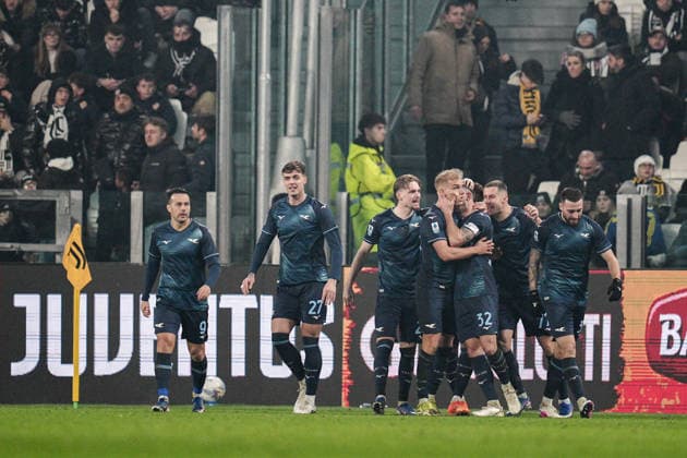 LazioÕs Gustav Isaksen celebrates after scoring goal for his team during the Serie A soccer match between Juventus and Lazio at the Allianz Stadium in Turin, north west Italy - Sunday, February 08, 2026. - Soccer .  Copyright: xMarcoxAlpozzi LaPressex