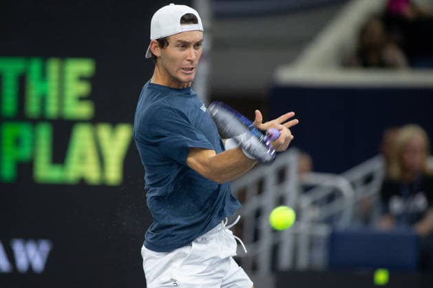 February 8, 2026, Frisco, Texas, USA: TRISTAN BOYER (USA) returns with a forehand during a menÃ¢â‚¬â ¢s singles qualifying match at 2026 Nexo Dallas Open at The Ford Center at The Star in Frisco, Texas. Svadja defeated Boyer, 6:3, 5:7, 6:4. Frisco USA - ZUMAh193 20260208_zsp_h193_038 Copyright: xDanielxMcGregor-Huyerx