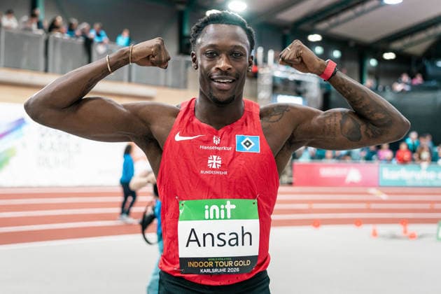 Owen Ansah (Hamburger SV, 60m Maenner), GER, Leichtathletik, Athletics, INIT Indoor Karlsruhe , 08.02.2026, GER, Leichtathletik, Athletics, INIT Indoor Karlsruhe , 08.02.2026 Karlsruhe *** Owen Ansah Hamburger SV, 60m Maenner , GER, Leichtathletik, Athletics, INIT Indoor Karlsruhe , 08 02 2026, GER, Leichtathletik, Athletics, INIT Indoor Karlsruhe , 08 02 2026 Karlsruhe Copyright: xStefanxMayerx EP_SMR