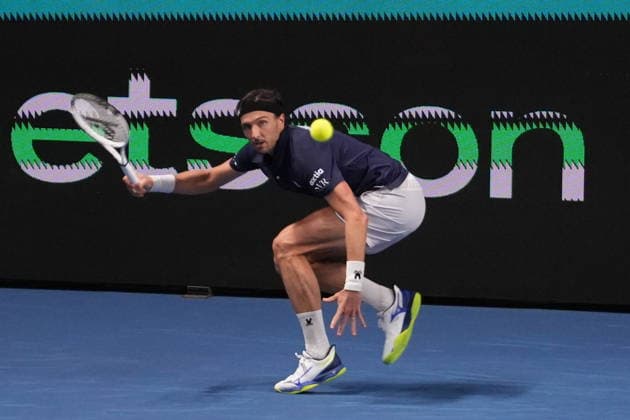 February 8, 2026, Le Portel, Bretagne, France: Arthur Rinderknech of French during the Davis Cup 2026, Qualifiers tennis event on 8 February 2026 at Le Chaudron in Le Portel, France - Photo Le Portel France - ZUMAl193 20260208_zsp_l193_095 Copyright: xLaurentxLairysx