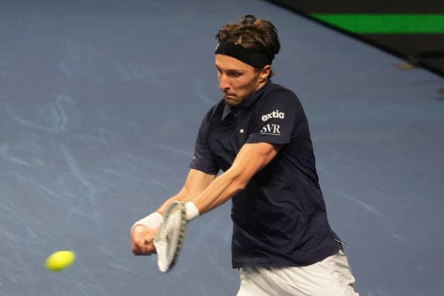 February 8, 2026, Le Portel, Bretagne, France: Arthur Rinderknech of French during the Davis Cup 2026, Qualifiers tennis event on 8 February 2026 at Le Chaudron in Le Portel, France - Photo Le Portel France - ZUMAl193 20260208_zsp_l193_116 Copyright: xLaurentxLairysx