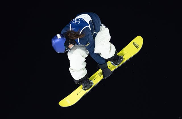 OLYMPICS - Winter Olympic Games, Olympische Spiele, Olympia, OS Milano Cortina 2026 LIVIGNO,ITALY,08.FEB.26 - OLYMPICS, SNOWBOARD - Winter Olympic Games Milano Cortina 2026, Big Air, qualification, women. Image shows Mari Fukada (JPN).  GEPAxpictures xHaraldxSteiner