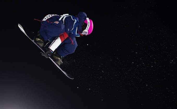 OLYMPICS - Winter Olympic Games, Olympische Spiele, Olympia, OS Milano Cortina 2026 LIVIGNO,ITALY,08.FEB.26 - OLYMPICS, SNOWBOARD - Winter Olympic Games Milano Cortina 2026, Big Air, qualification, women. Image shows Lily Dhawornvej (USA).  GEPAxpictures xHaraldxSteiner