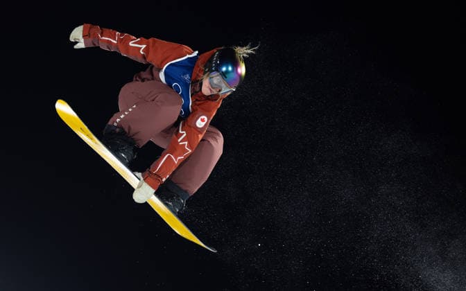 OLYMPICS - Winter Olympic Games, Olympische Spiele, Olympia, OS Milano Cortina 2026 LIVIGNO,ITALY,08.FEB.26 - OLYMPICS, SNOWBOARD - Winter Olympic Games Milano Cortina 2026, Big Air, qualification, women. Image shows Juliette Pelchat (CAN).  GEPAxpictures xHaraldxSteiner