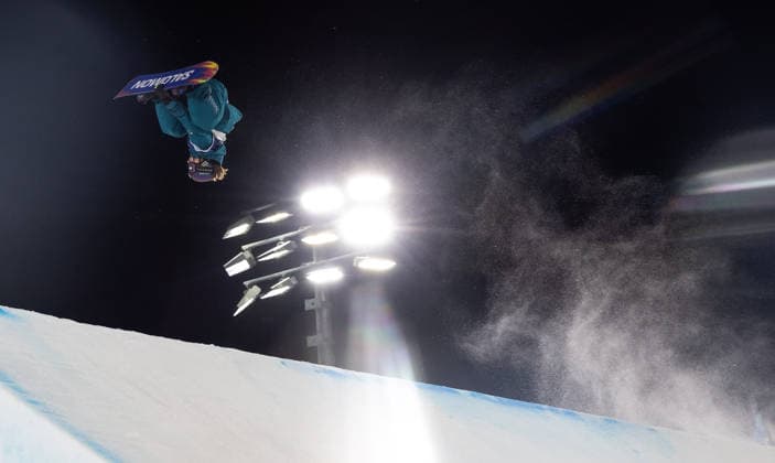 OLYMPICS - Winter Olympic Games, Olympische Spiele, Olympia, OS Milano Cortina 2026 LIVIGNO,ITALY,08.FEB.26 - OLYMPICS, SNOWBOARD - Winter Olympic Games Milano Cortina 2026, Big Air, qualification, women. Image shows Annika Morgan (GER).  GEPAxpictures xHaraldxSteiner