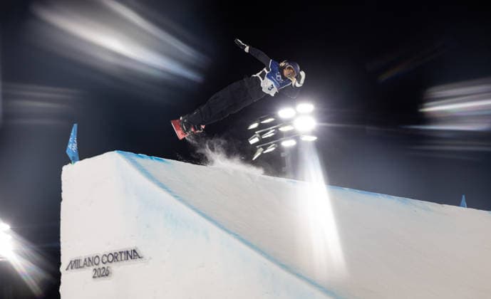 OLYMPICS - Winter Olympic Games, Olympische Spiele, Olympia, OS Milano Cortina 2026 LIVIGNO,ITALY,08.FEB.26 - OLYMPICS, SNOWBOARD - Winter Olympic Games Milano Cortina 2026, Big Air, qualification, women. Image shows Anna Gasser (AUT).  GEPAxpictures xHaraldxSteiner