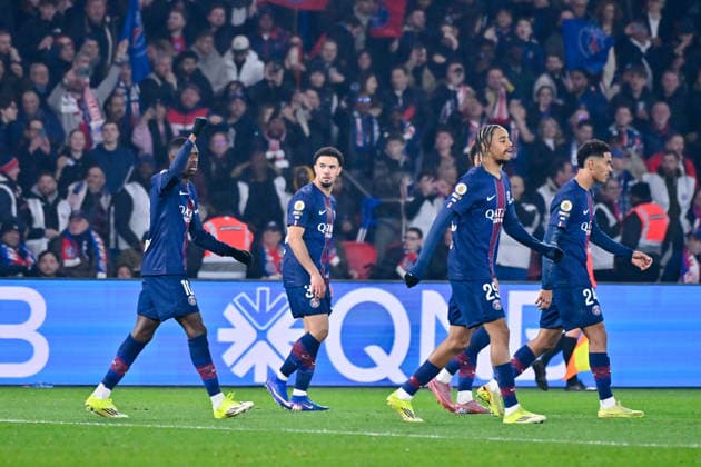 FOOTBALL : PSG vs Marseille - Ligue1 - 08 02 2026 Ousmane DEMBELE ( 10 - PSG ) celebrates after scoring during the Ligue 1 match between Paris Saint Germain and Olympique Marseille at Parc Des Princes on February 08 , 2026 in Paris, France. ( Photo by Federico Pestelini PsnewZ ) - ParisFrance  Copyright: xFedericoxPestelinix