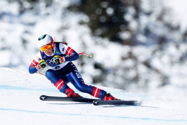 OLYMPICS - Winter Olympic Games, Olympische Spiele, Olympia, OS Milano Cortina 2026 CORTINA D AMPEZZO,ITALY,08.FEB.26 - OLYMPICS, ALPINE SKIING - Winter Olympic Games Milano Cortina 2026, downhill, women. Image shows Breezy Johnson (USA).  GEPAxpictures xMaticxKlansek