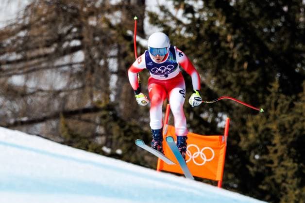 OLYMPICS - Winter Olympic Games, Olympische Spiele, Olympia, OS Milano Cortina 2026 CORTINA D AMPEZZO,ITALY,08.FEB.26 - OLYMPICS, ALPINE SKIING - Winter Olympic Games Milano Cortina 2026, downhill, women. Image shows Jasmine Flury (SUI).  GEPAxpictures xMaticxKlansek