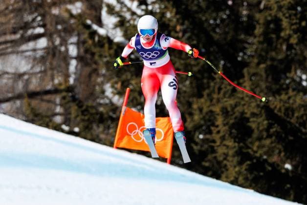 OLYMPICS - Winter Olympic Games, Olympische Spiele, Olympia, OS Milano Cortina 2026 CORTINA D AMPEZZO,ITALY,08.FEB.26 - OLYMPICS, ALPINE SKIING - Winter Olympic Games Milano Cortina 2026, downhill, women. Image shows Janine Schmitt (SUI).  GEPAxpictures xMaticxKlansek