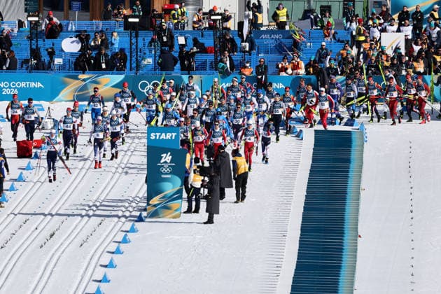 General view, FEBRUARY 8, 2026 - Cross-Country Skiing : Men s Skiathlon during the Milano Cortina 2026 Olympic Winter games, Winterspiele,Spiele, Summer games at Tesero Cross-Country Skiing Stadium in Tesero, Italy. Noxthirdxpartyxsales  aflo_318971410