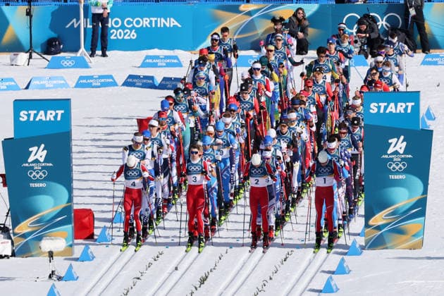 General view, FEBRUARY 8, 2026 - Cross-Country Skiing : Men s Skiathlon during the Milano Cortina 2026 Olympic Winter games, Winterspiele,Spiele, Summer games at Tesero Cross-Country Skiing Stadium in Tesero, Italy. Noxthirdxpartyxsales  aflo_318971415